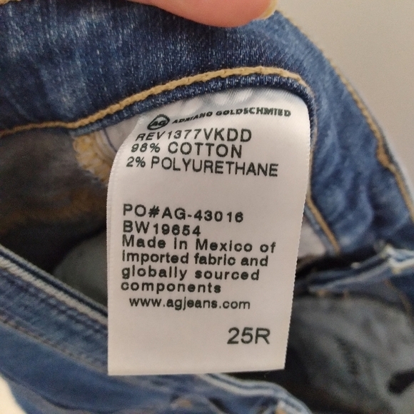 AG For Anthro Medium Wash Stevie Slim Straight Ankle Jeans Size 25 Regular - Picture 14 of 14